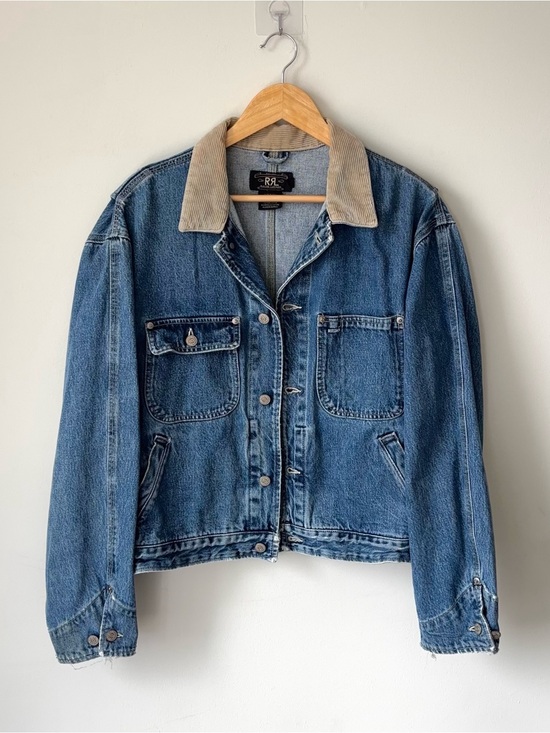 Ralph Lauren Double RL Jackets & Blazers - Vintage RRL Double RL Denim Trucker Jacket Men’s M Corduroy Collar 90s USA